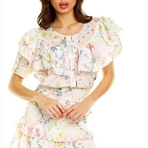 LoveShackFancy Amora Top XS Magic Light